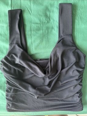 Forever 21 Black Draped Cowl Neck Tank Top - Women